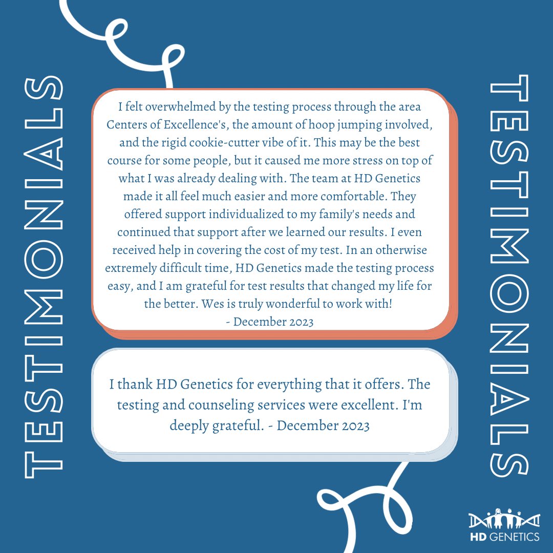 Nothing brings us more joy than getting positive reviews from our clients!  We set out on the HD Genetics journey to meet people where THEY were and help provide the best testing experience for them. We look forward to continuing that mission while expanding our services soon….