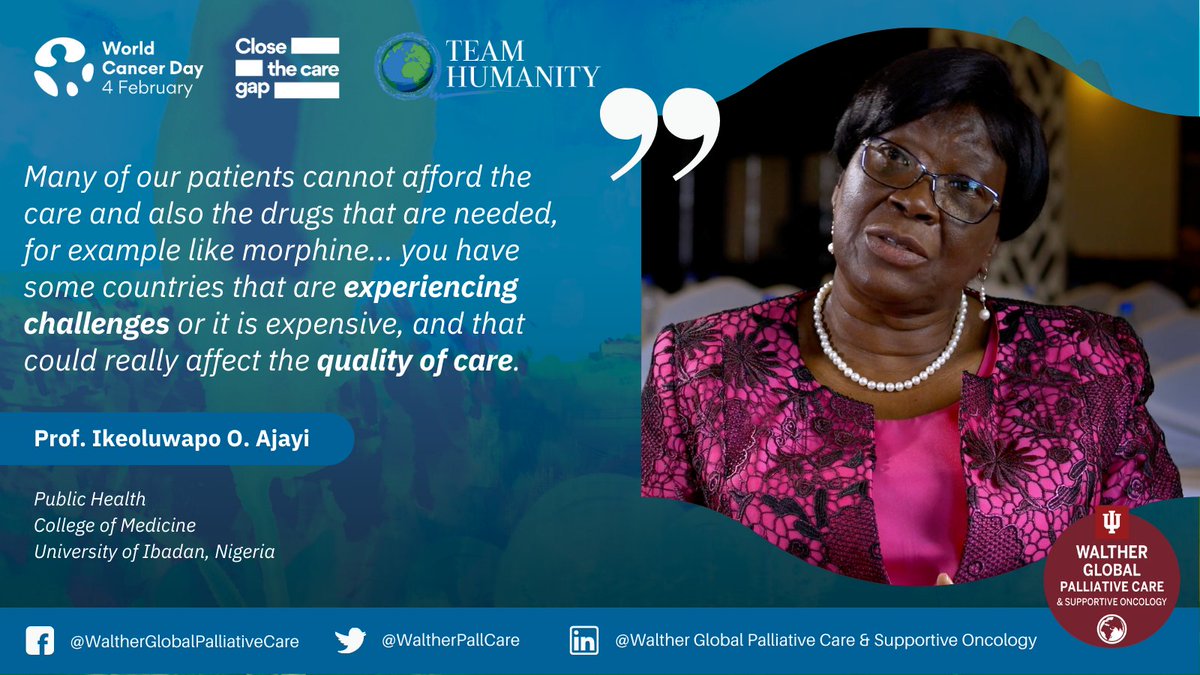 Shedding light on 🌎 crisis related to #PalliativeCare: Prof. Ikeoluwapo O. Ajayi explain how many patients can't afford care or medicines, causing great suffering, a 🌎 plight that's often overlooked @APCAssociation bit.ly/3SARHw5 #WorldCancerDay #CloseTheCareGap @uicc