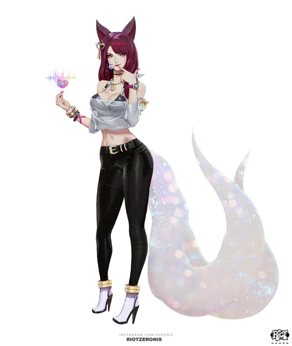 I need a KDA Ahri skin where she has red hair. Seeing Miyeon from G-Idle with red hair reminded me of this concept for the first KDA Ahri and now I just need a KDA Ahri skin where she has this hair color. 