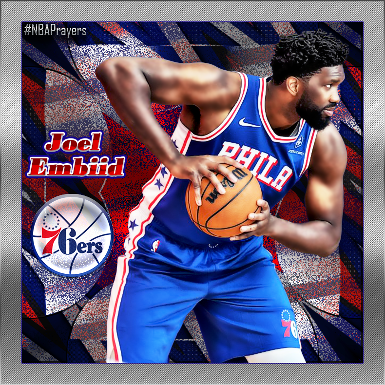 NBAPrayers's tweet photo. Praying your injury is not too serious and you're back on the court soon @JoelEmbiid (@sixers). #NBAPrayers https://t.co/iULxjrDEhX