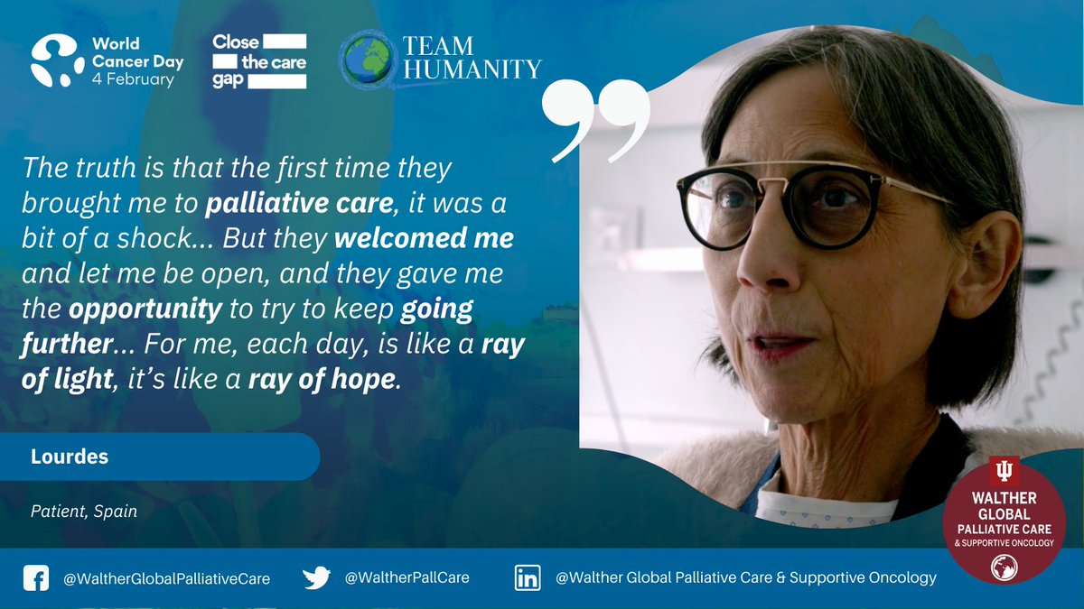 Inspiration from a patient with cancer: Sharing how #PalliativeCare brought light to dark days, how it welcomed her and gave the perspective that each day illuminates and brings hope. bit.ly/3SARHw5 #WorldCancerDay #CloseTheCareGap @uicc @HospitalSantPau @DrTedros