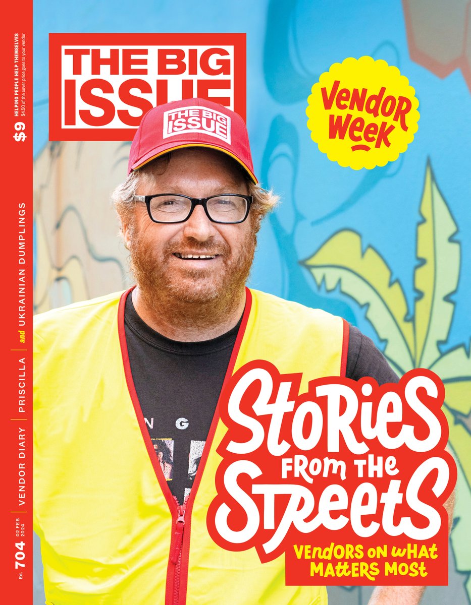 Their stories, their streets: pick up a copy of the special Vendor Week edition of The Big Issue today, and celebrate the folks who sell it – like our cover star, artist Dan K, from Adelaide!