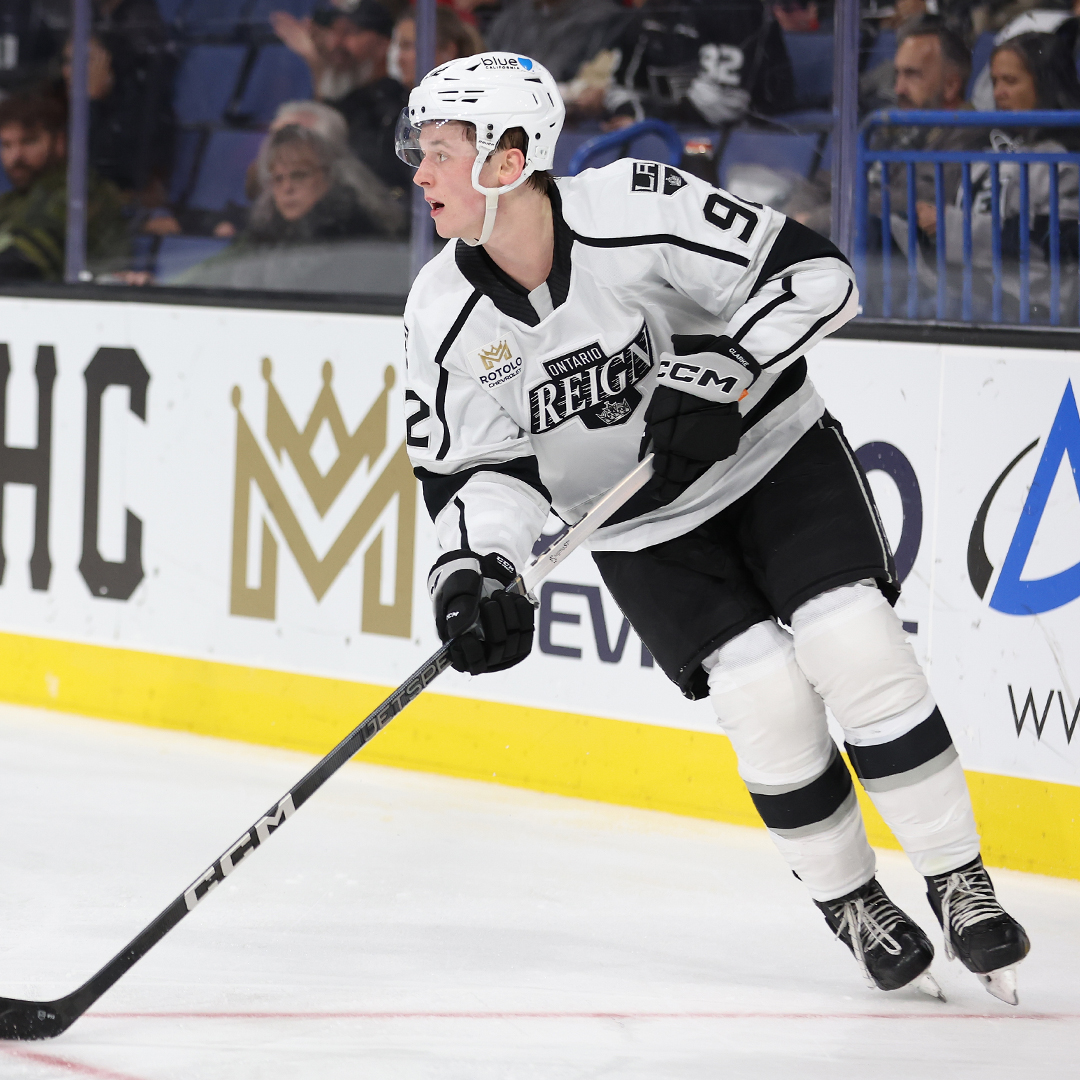 ontarioreign's tweet photo. ROSTER: The @LAKings have loaned forwards Samuel Fagemo and Alex Turcotte as well as defender Brandt Clarke to the #ReignTrain. 
📰 https://t.co/BaVT4aZg4n https://t.co/qWQWHAnouf
