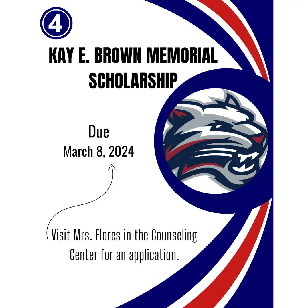 🚨 Scholarship Alert!🚨 Stop by the Counseling Center for an application OR scan the QR code to apply! 

#BobcatPRIDE