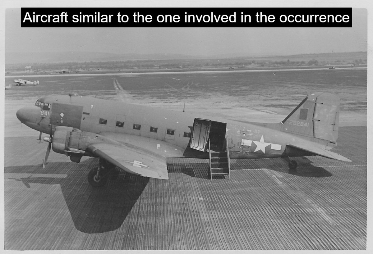 OnDisasters's tweet photo. #OTD in 1945: a USAAF C-47 [41-18603] crashes in Montieri (Italy). 23 of 26 abord die. Enroute to Rome in poor visibility (mist, clouds) plane entered a river valley. Flying into a fog bank, crew attempted to climb over rising terrain, but couldn´t avoid impacting a slope. https://t.co/QjkWUf17AN