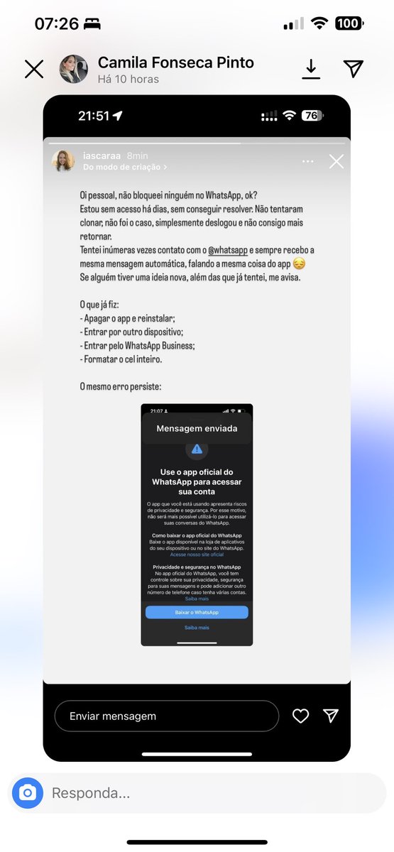 amordecoruja's tweet photo. @DouglasPavanel3 @WhatsApp Oi eu uso iPhone sim, não foi depois da atualização 
Pq eu atualizei depois acho que podia ser isso 
Olha mais uma pessoa com o mesmo problema 
Ainda tenho esperança que volte 🥲 https://t.co/FU73s0VfO6