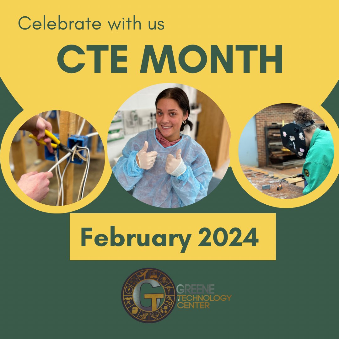 Join us as we celebrate Career and Technical Education Month in February! Each week we will be hosting events to showcase career opportunities for our students. Follow us for more details! #CTEworks #GTCworkready