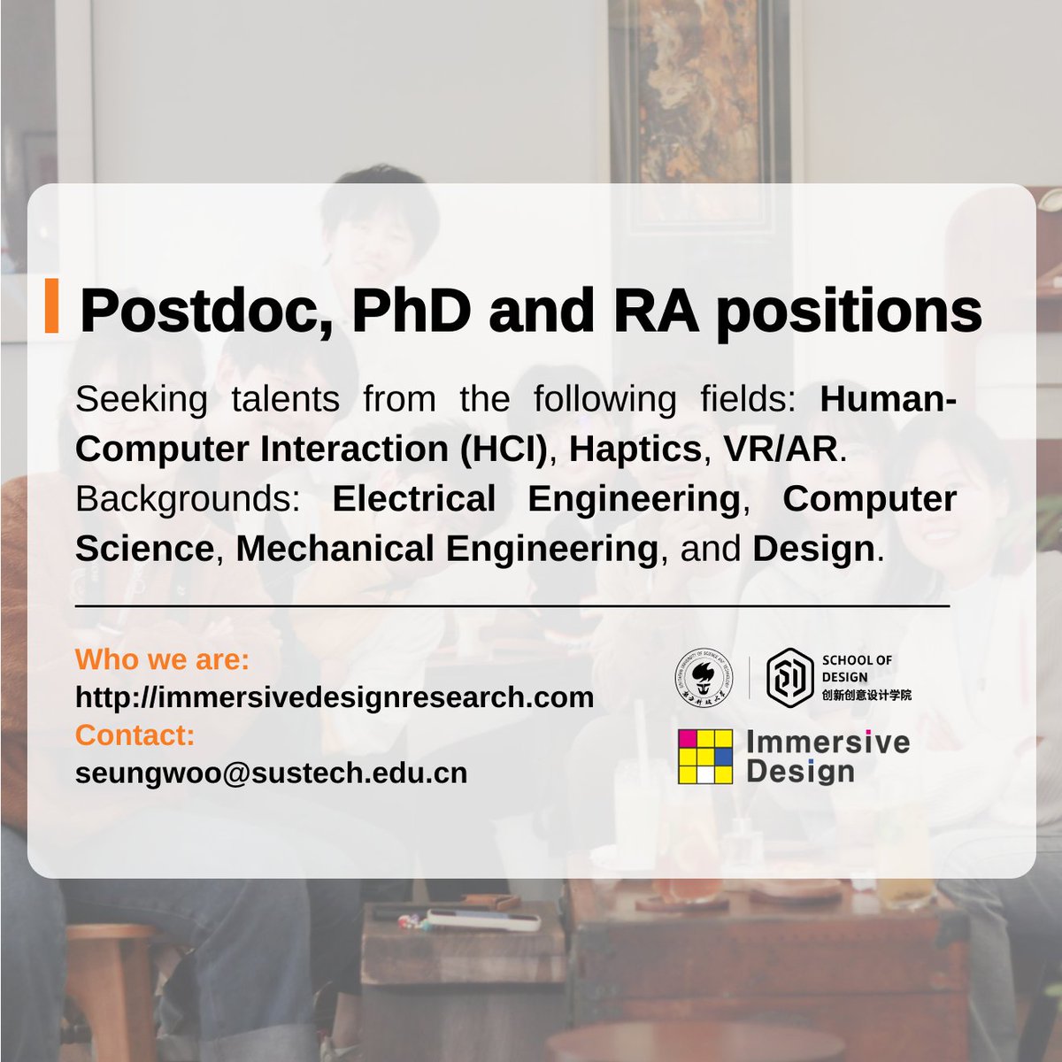 Seungwoo_je's tweet image. We are looking for researchers to do interesting research with us!
immersivedesignresearch.com