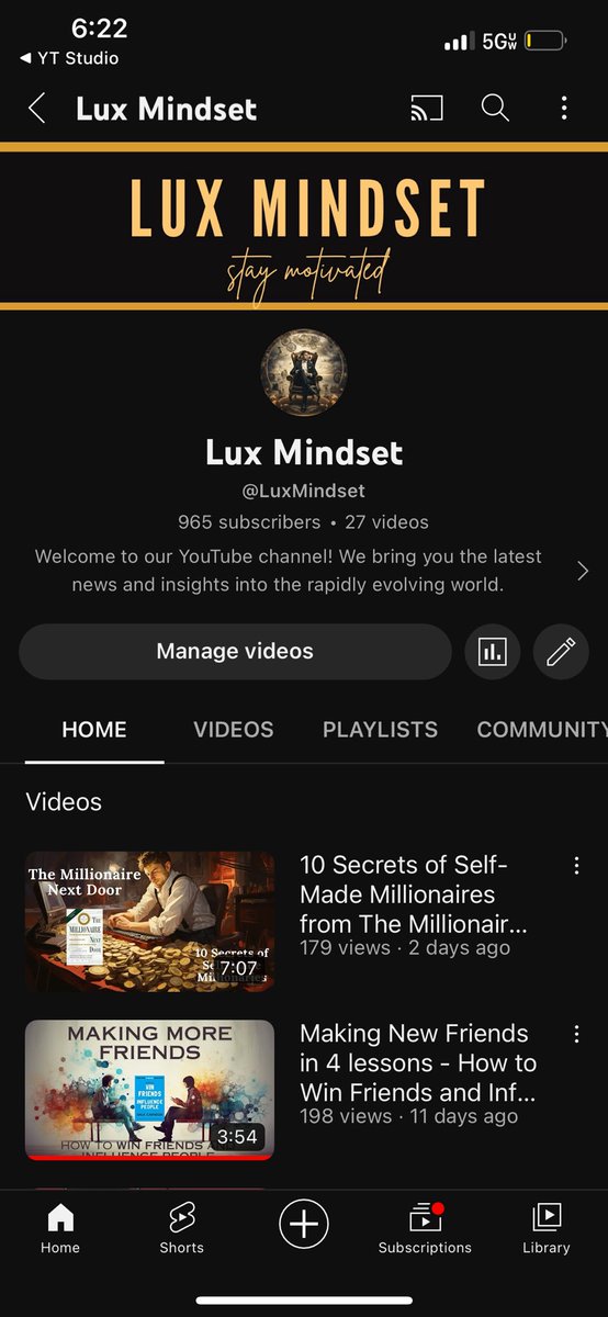 colecasaa's tweet photo. @IAmClintMurphy Check out Lux Mindset for short book summaries! Super informative channel! https://t.co/BNSHH3JlTS