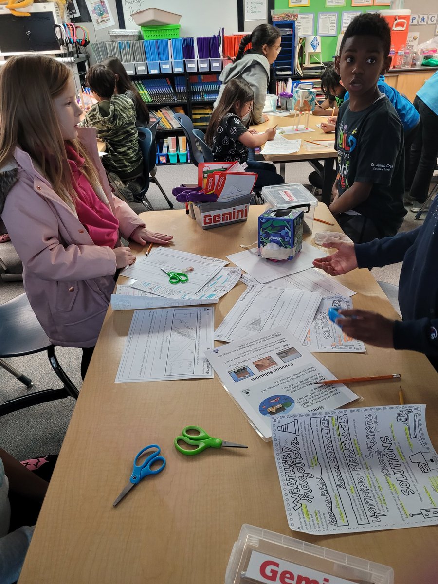 3rd graders have been learning about weather hazards and used their knowledge to create a structure to protect a home from flooding.
