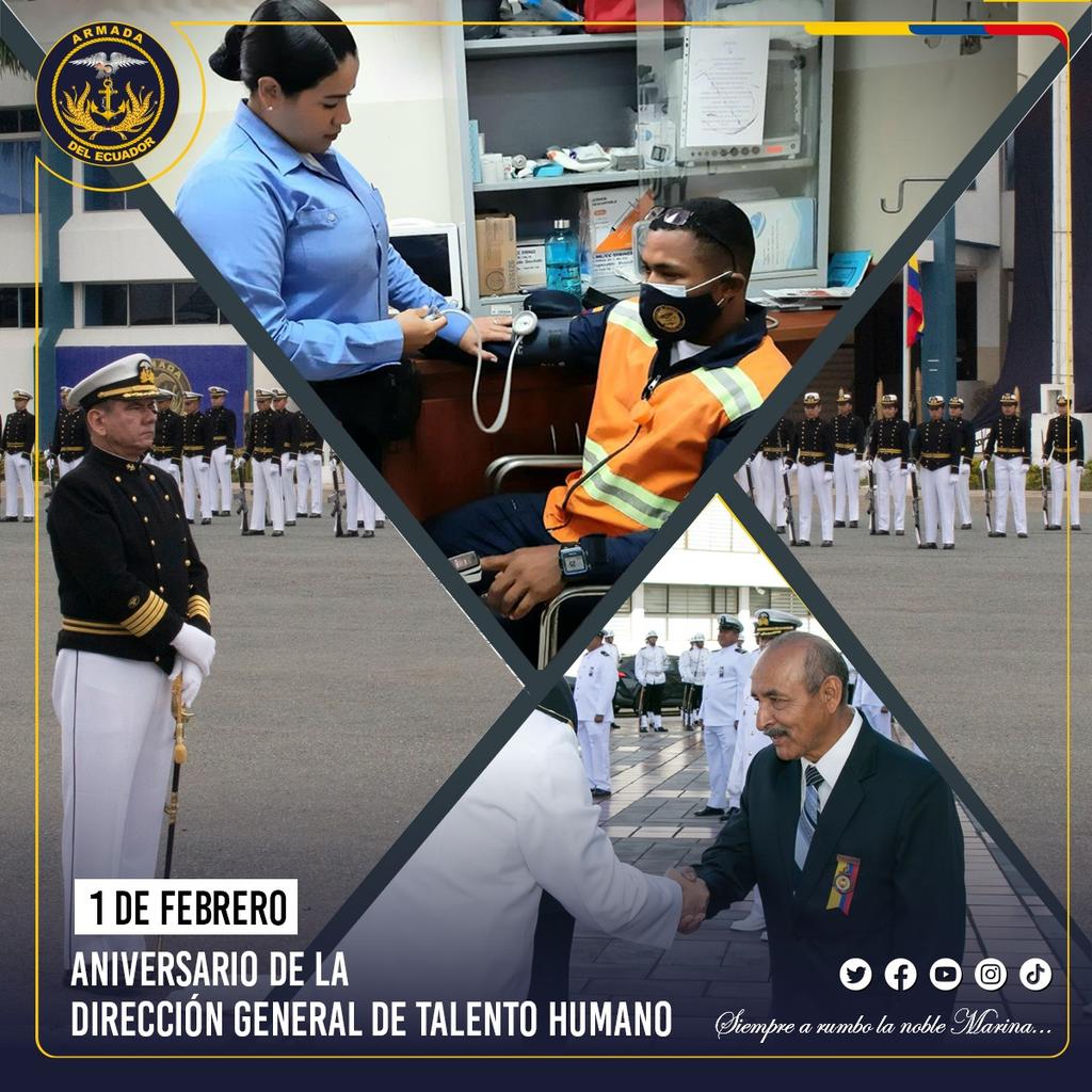🇪🇨 ANIVERSARIO DE LA DIRECCIÓN GENERAL DE TALENTO HUMANO

✍️Esta dirección se creó mediante; O.G. No. 3 de 01-FEB-1959; debido a la necesidad de administrar el personal de la #ArmadaEcuatoriana.

Actualmente este reparto gestiona el #talento #humano y fortalece el clima laboral.