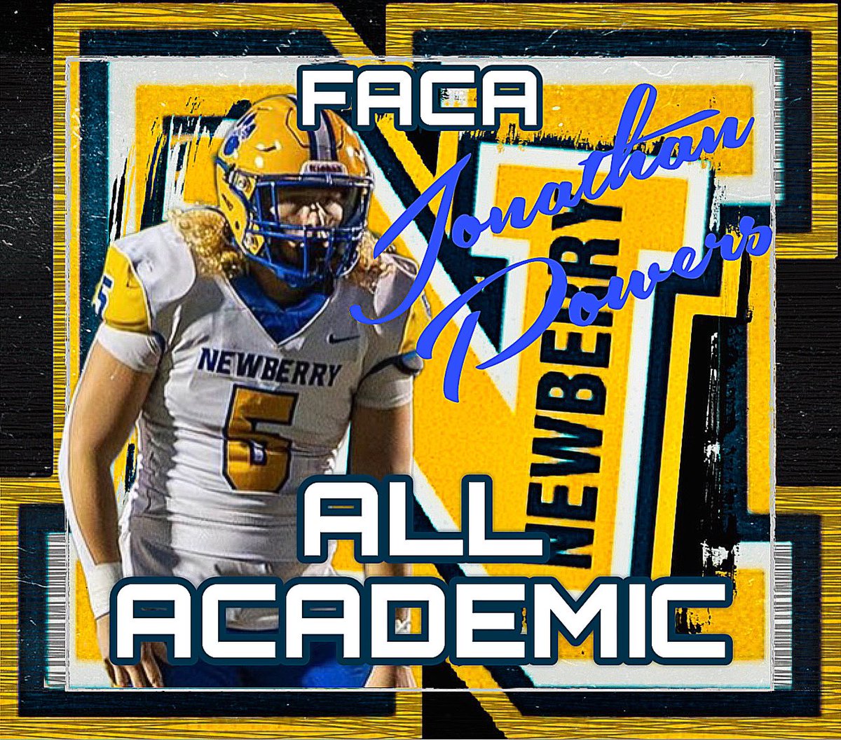 Newberry High School Football College Recruiting (@recruitthen) on Twitter photo Congratulations to <a href="/JonathanPow44/">jonathan powers</a> on being named to the
FACA All Academic Team! #Pantherpride <a href="/DCCoachJ5/">Ed Johnson</a> <a href="/CoachBubbaNHS/">Coach Bubba Ennis</a> 💙💛 Congratulations to <a href="/JonathanPow44/">jonathan powers</a> on being named to the
FACA All Academic Team! #Pantherpride <a href="/DCCoachJ5/">Ed Johnson</a> <a href="/CoachBubbaNHS/">Coach Bubba Ennis</a> 💙💛