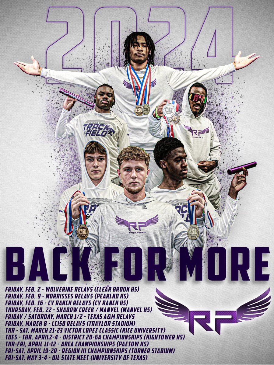 Ridge Point Boys Track & Field (@rp_boystrack) on Twitter photo We finished 2023 4th overall at the State Meet. 2024 BackForMore <a href="/BethelRoman13/">Ashton Bethel-Roman</a> <a href="/mason_dossett2/">mason dossett</a> <a href="/TylanJoh2005/">Tylan Johnson</a> <a href="/CMorcho_/">Christian Morcho</a> <a href="/AustinCarlisle_/">๐๐ฎ๐ฌ๐ญ๐ข๐ง ๐๐๐ซ๐ฅ๐ข๐ฌ๐ฅ๐</a> <a href="/Mcbride21Myles/">Myles</a> We finished 2023 4th overall at the State Meet. 2024 BackForMore <a href="/BethelRoman13/">Ashton Bethel-Roman</a> <a href="/mason_dossett2/">mason dossett</a> <a href="/TylanJoh2005/">Tylan Johnson</a> <a href="/CMorcho_/">Christian Morcho</a> <a href="/AustinCarlisle_/">๐๐ฎ๐ฌ๐ญ๐ข๐ง ๐๐๐ซ๐ฅ๐ข๐ฌ๐ฅ๐</a> <a href="/Mcbride21Myles/">Myles</a>
