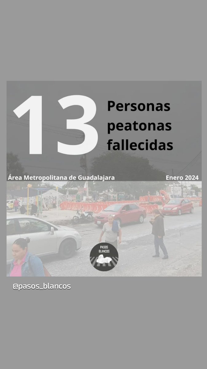 13 personas fallecidas por atropello en el AMG. 
Es el enero más fatal de los últimos años.
Dónde está el trabajo de prevención y seguridad vial <a href="/TransporteJal/">Secretaría de Transporte Jalisco</a> <a href="/MonrazDiego/">Diego Ⓜ️</a> <a href="/JaliscoVial/">Policía Vial Jalisco</a>
<a href="/OCMTP_JAL/">Observatorio Ciudadano de Movilidad y Transporte</a> <a href="/BicicletaBlanca/">Bicicleta Blanca</a> <a href="/NTRGuadalajara/">El Diario NTR Guadalajara</a> 
<a href="/Trafico_ZMG/">TráficoZMGuadalajara</a>