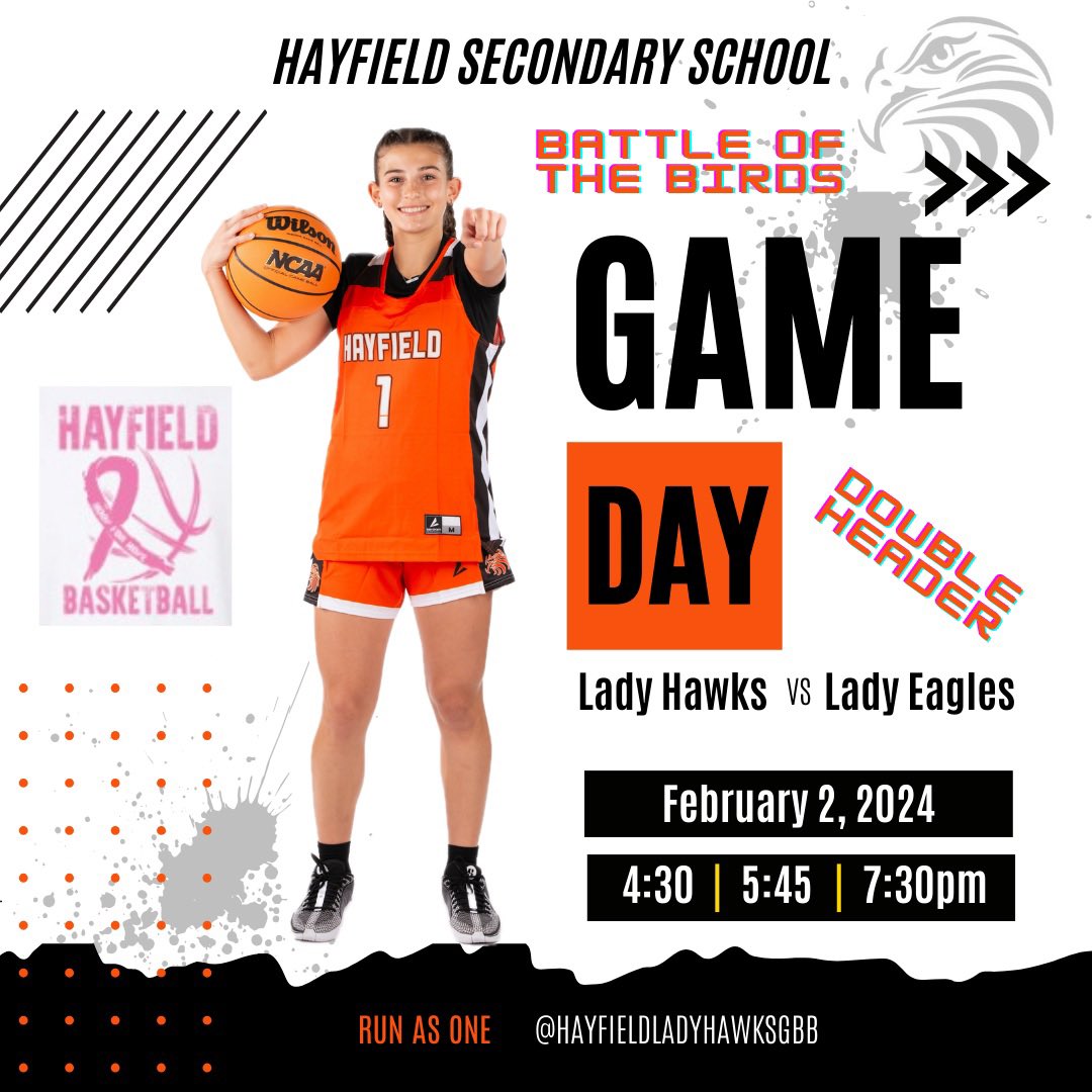bball_hawks's tweet photo. ‼️It’s Game Day‼️
It’s the rematch…Battle of the Birds &amp; Breast Cancer Awareness Night
🆚 Edison High School
⏰ 5:30pm &amp; 7:30pm
📍 Hayfield Secondary School 
📺 NFHS Network
🏀 Hawk Pride
#pinkout #hoopforhope https://t.co/2Ou0GpOkFY