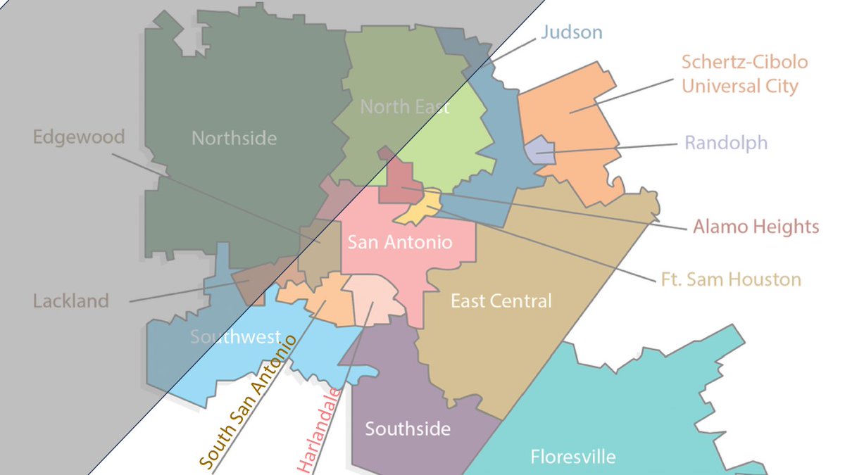 T minus 67 days to #TotalEclipse2024
If you're in San Antonio - we you stand on April 8th really matters: Half the city will be in #totality; the other half will only see a #partial #Eclipse.
Here's a map of  #PathOfTotality relative to the many school districts in this city (1/)