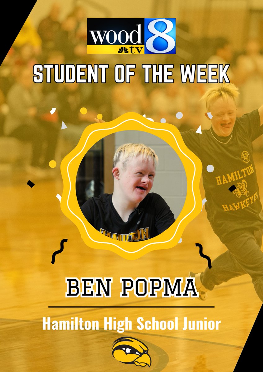HamiltonSchools's tweet photo. Don't forget to stay tuned to WOODTV on Friday to see Hamilton High School junior, Ben Popma's full Student of the Week story! Congratulations, Ben! 🖤💛🎉
We'll post the full story when we have it!
#EachWillThrive | #GreatThingsHappenHere https://t.co/ETGeC1YZvP