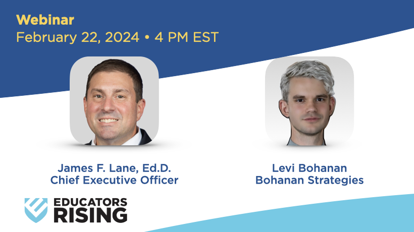 Register Now: Join <a href="/DrJamesLane/">James Lane</a> to learn about the impact that <a href="/pdkintl/">PDK International</a> program Educators Rising has on teachers, students, and communities. 2/22 at 4PM EST: members.pdkintl.org/events/upcomin…