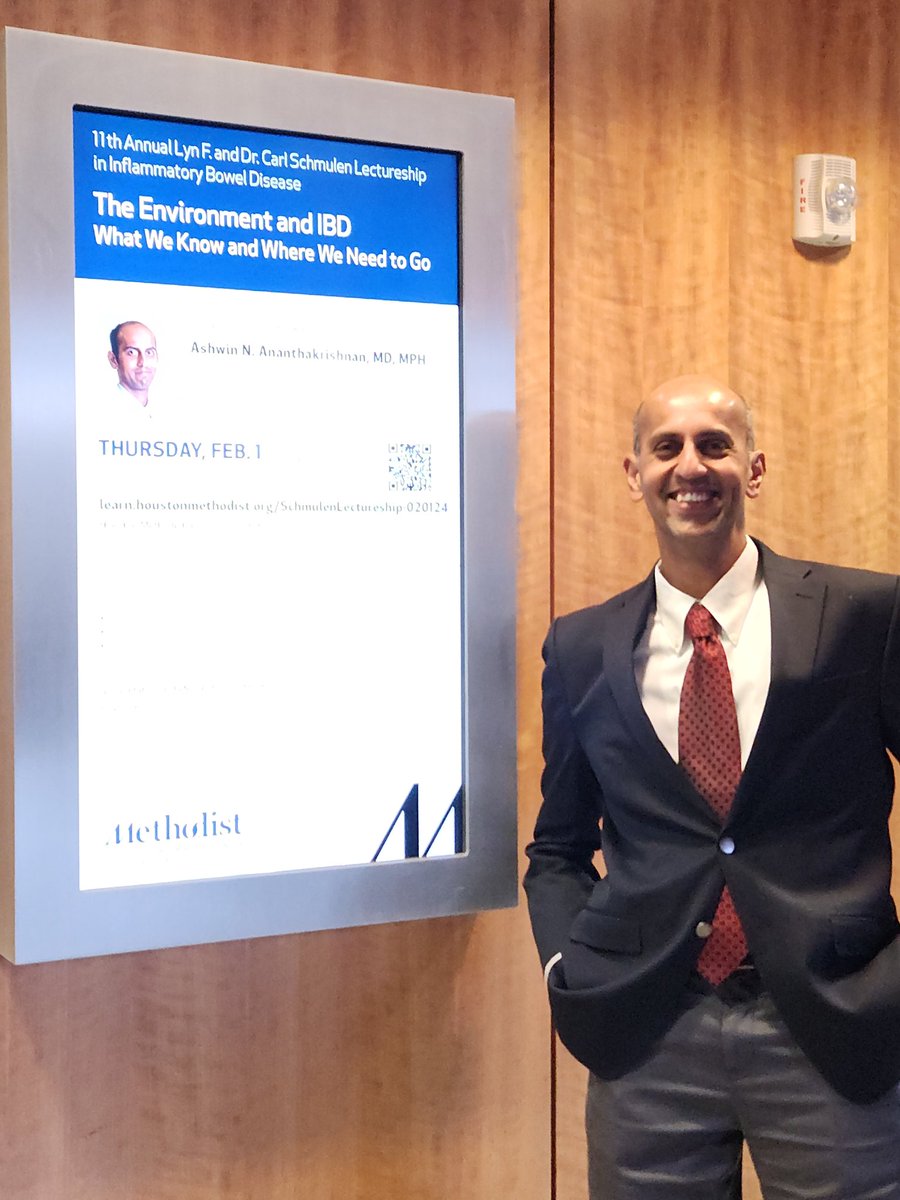 Bincy Abraham, MD, MS (@ibd_houston) on Twitter photo Dr. Ashwin Ananthakrishnan presents the role of Environment in IBD for our Annual Schmulen IBD lecture. Breastfeeding, smoking, antibiotic use, early exposure to pathogens, diet all play a role! <a href="/HMethodistMD/">Houston Methodist MD</a> Dr. Ashwin Ananthakrishnan presents the role of Environment in IBD for our Annual Schmulen IBD lecture. Breastfeeding, smoking, antibiotic use, early exposure to pathogens, diet all play a role! <a href="/HMethodistMD/">Houston Methodist MD</a>