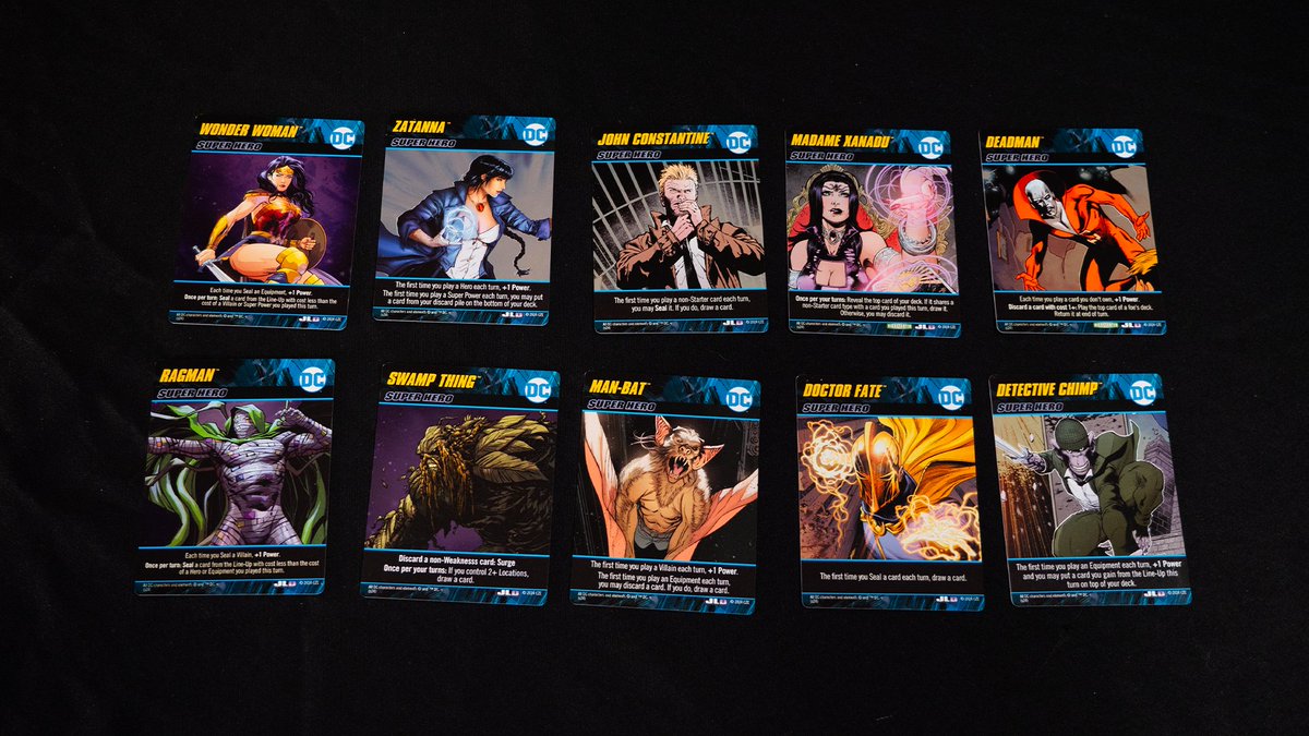 Cryptozoic's tweet photo. β¨ DC Deck-Building Game: Justice League Dark is coming soon!
Kickstarter backers only have to wait a few more months to get the game, expansion, and lots of exclusives.
Check out some photos!
#dcdeckbuildinggame #justiceleaguedark https://t.co/UmVVRKe2o7