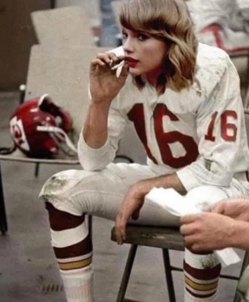 Taylor Swift after carrying the Chiefs all season to a Super Bowl victory...