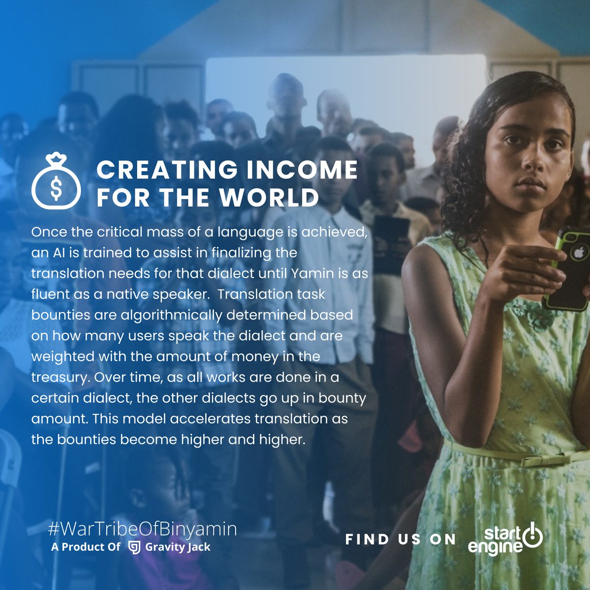 Want to know how we plan on creating income for the world using #WarTribeofBinyamin?

Look no further ⬇️

Find us on startengine.com/offering/gravi… , our raise is closing soon!

#WartribeOfBinyamin #GeoGaming #ARRevolution #TechInvestment #FutureTech #TechInnovation #TechRevolution