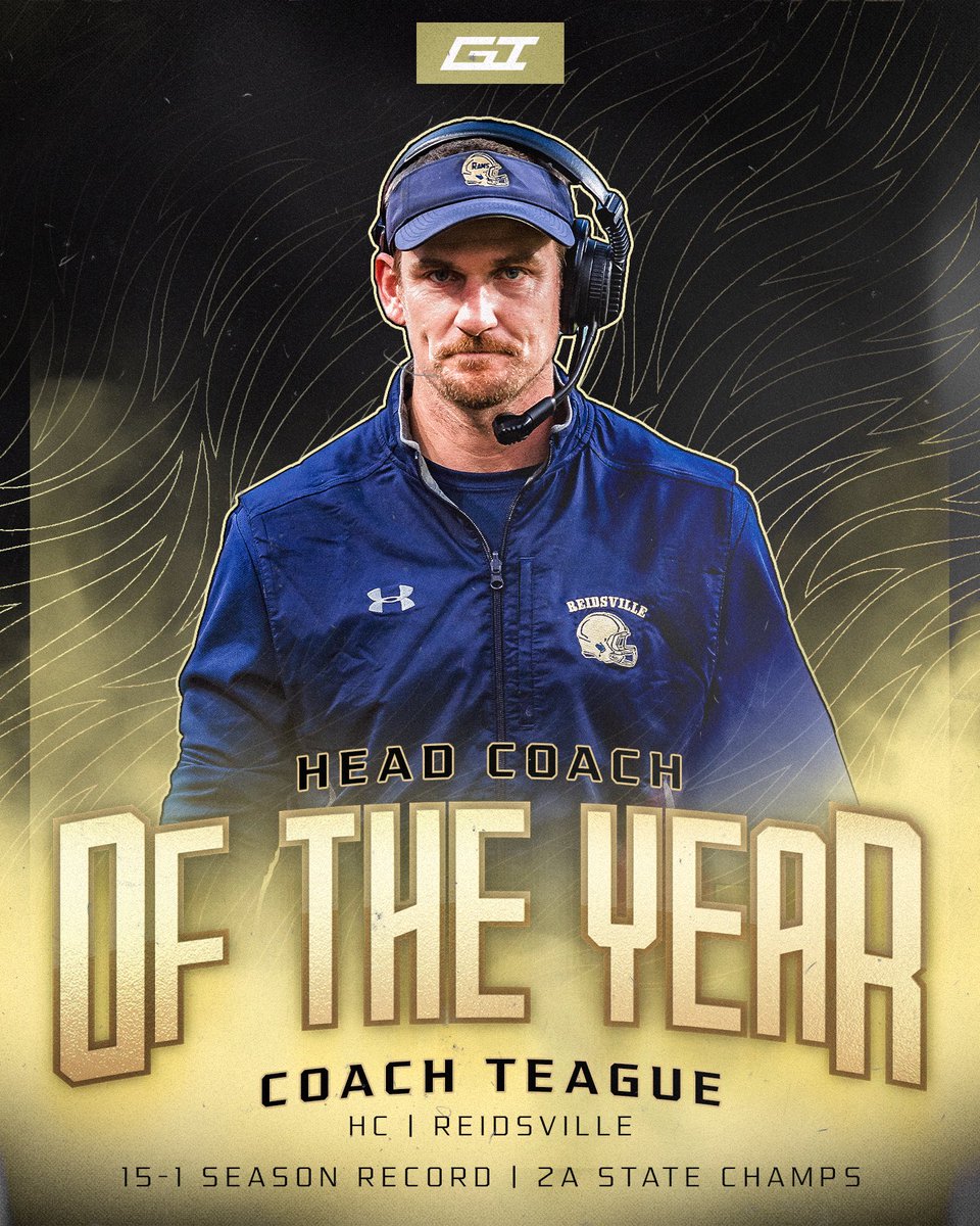 GameofInchesHSS's tweet photo. 🏆 Coach Teague of @FBCapitolOfNC is our 2023 Coach of the Year after winning the 2A State Championship in his first year as a head coach👏 https://t.co/U3Nf0aqWFw