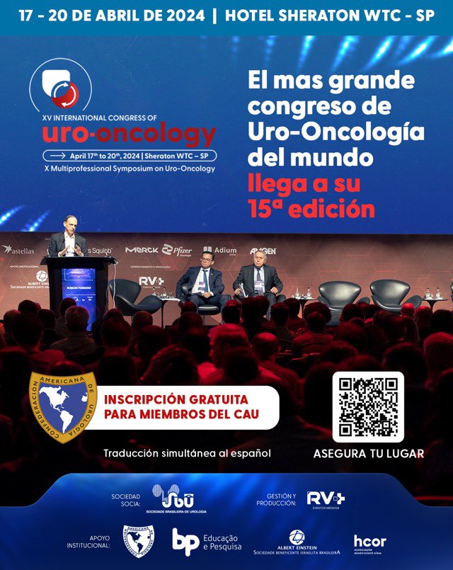 colmexuro's tweet photo. Save the Date!

15• Congreso de Uro-Oncología

El más grande del mundo 🗺️ 

🗓️ 17-20 de abril 2024 
📍Sheraton WTC SP 🇧🇷 

Registro ⬇️

https://t.co/g98Gx972j6 https://t.co/B1HFs0b7TB