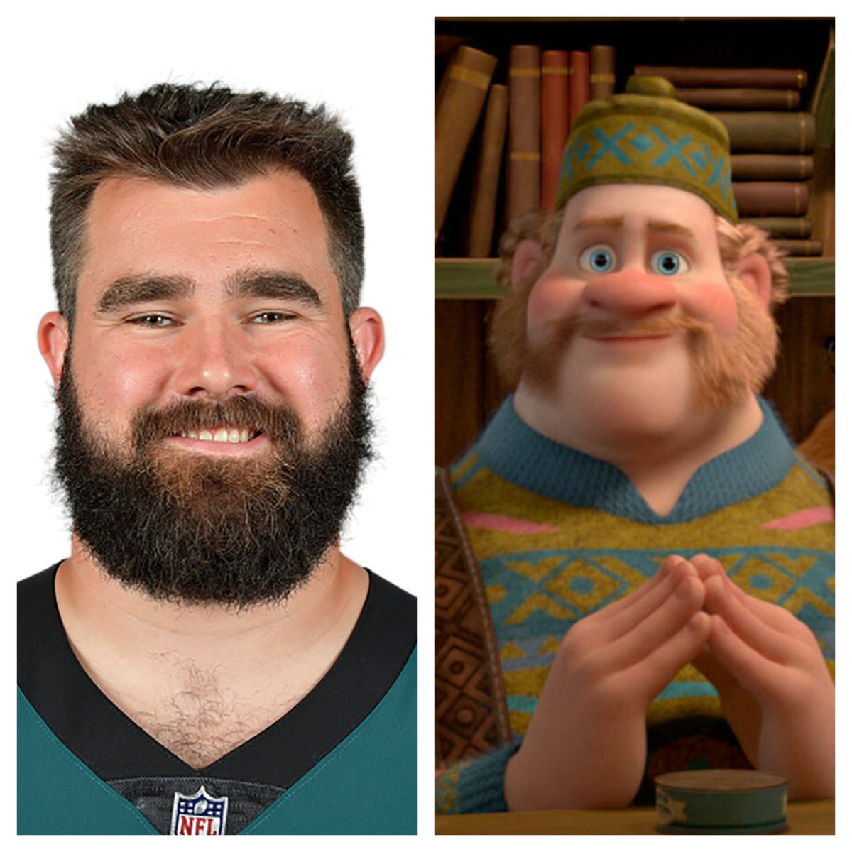 KHanway13's tweet photo. According to my middle schooler, this is the same person.  😂 @newheightshow #JasonKelce https://t.co/DIBIbr3F8w