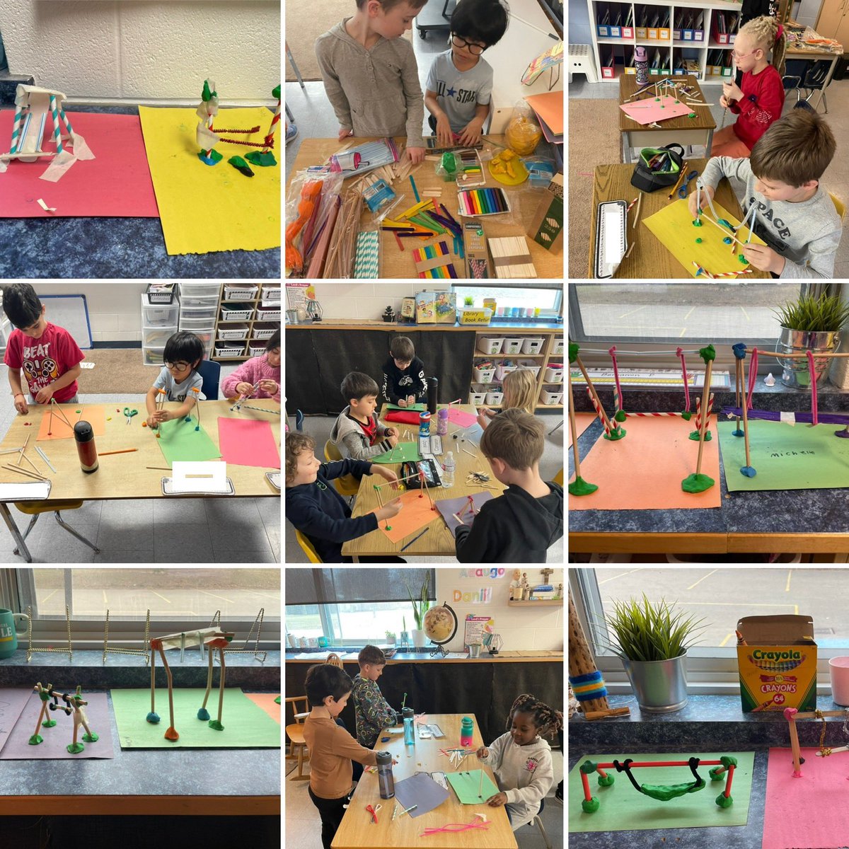 MissKnott10's tweet photo. Today students built their own strong and stable structures to wrap up our Science unit. They were challenged to build a playground structure such as a swing or slide. They used different materials and fasteners to build some wonderful creations! 
@ndbrantford https://t.co/7a9eR9pIur