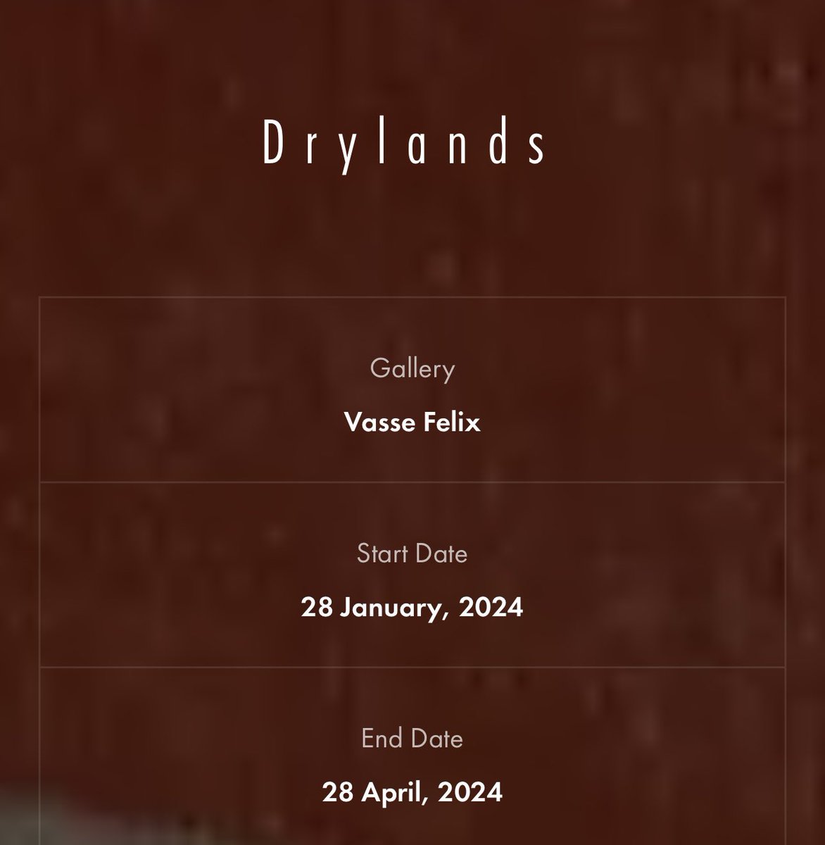 What an amazing week it has been and a great start to 2024! Honoured to have been invited as part of the group exhibition ‘Drylands’ Holmes a Court Gallery Vasse Felix. ‘Drylands’ considers changes to the Western Australian landscape. Exhibition dates: 28 Jan - 28 April 2024