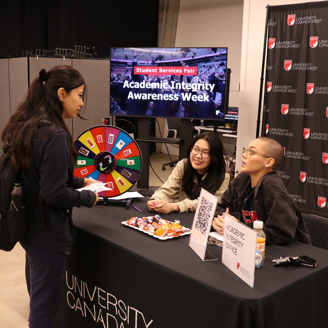 ucanwest's tweet photo. The last of two Academic Integrity Awareness Week events happened today at UCW!
Thank you to everyone who showed up! Let's keep building a foundation for academic excellence at UCW!
#MyUCW #UniversityCanadaWest #UCanWest #AcademicIntegrityWeek #UniLife #StudentLife https://t.co/AA0YPXHTXF