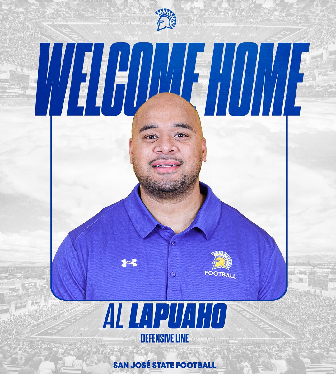 SanJoseStateFB's tweet photo. Welcome home, Coach @CoachLapuaho ⚔️

#ThisIsSparta | #AllSpartans https://t.co/LUpF7tYd98