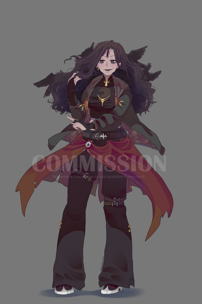 RianneComms's tweet photo. Another #Commission for @LauraBrisbois for their TTRPG Campaign. Designing their character, Dahlia, from scratch.

Ravens were already one of my top fave birbs so this was so fun to draw. https://t.co/r14ryDpCLc