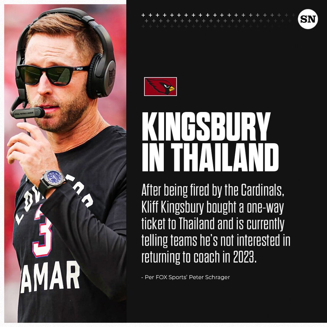 New #Raiders offensive coordinator Kliff Kingsbury really went from Thailand to Vegas 😎