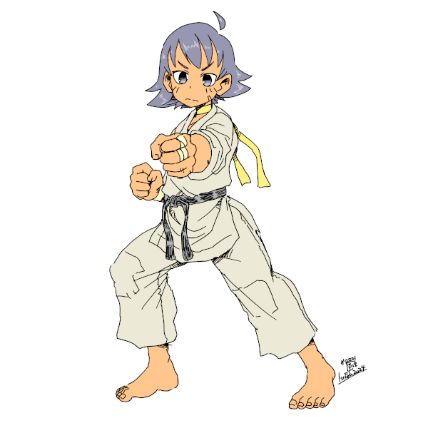 まこと(ストリートファイター) 「2024-02-01 #一日一絵」|ふゆ(ドとレとミとキュとゴとヱの音が出ない)のイラスト