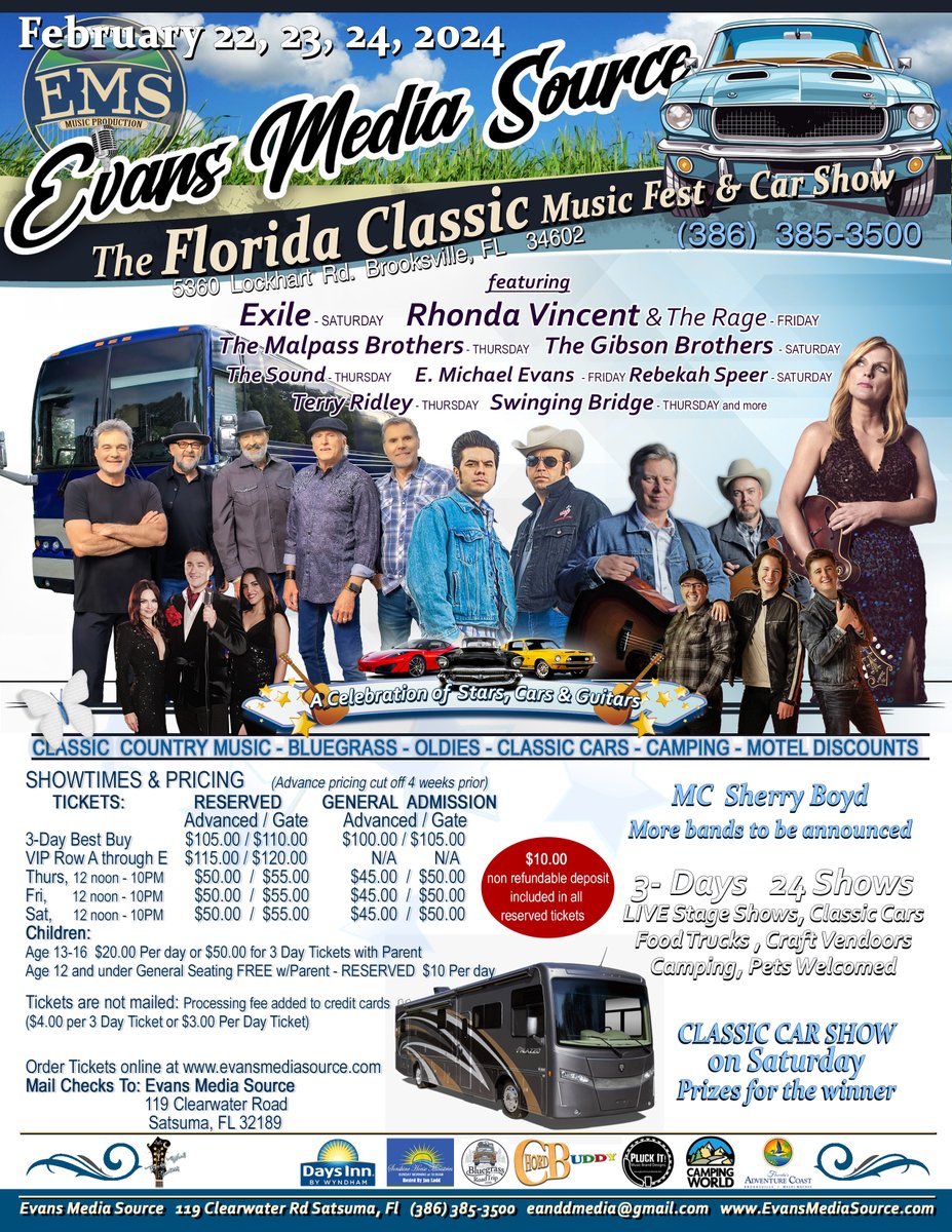 We'll be at The Florida Classic Music Fest & Car Show on February 24 -- Hope to see ya there!