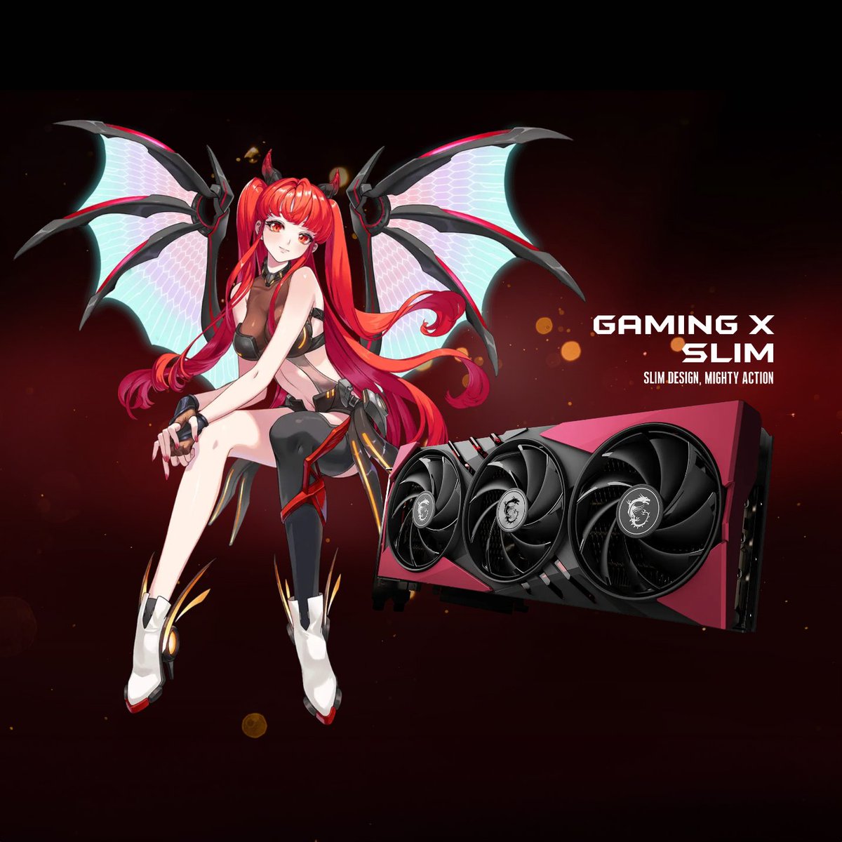 msiUSA's tweet photo. The dragon waifu is finally obtainable on the NVIDIA GeForce RTX 4070 SUPER - GAMING SLIM MLG edition! Get it on the MSI USA store or Amazon✨ ➡ https://t.co/4egu6nvpau https://t.co/pK47y0gsCC