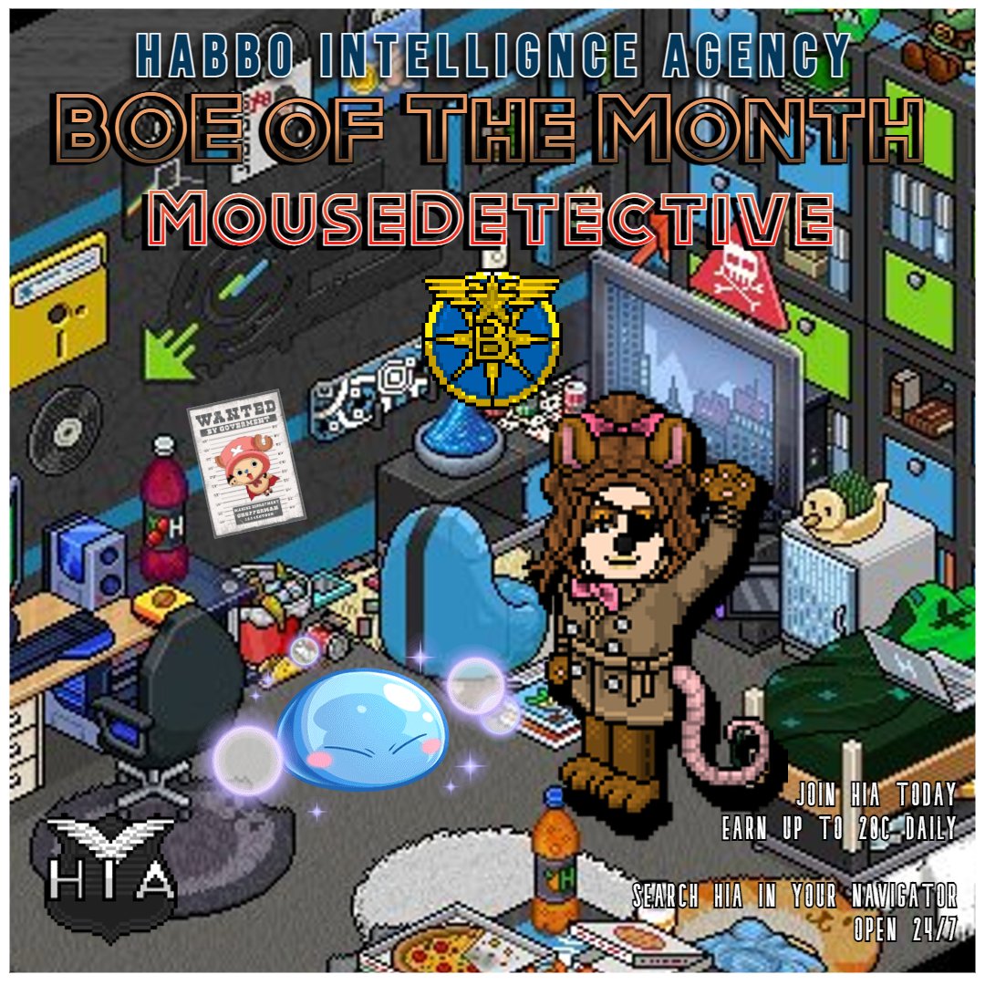 HIA__Habbo's tweet image. We want to congratulate our BOE of the month (January) ! They showed dedication, tenacity and overall prowess in handling HIA tasks! Don't forget to congratulate them when you see them in base! | Poster by: Xaria #HIA #Habbo #HabboHIA