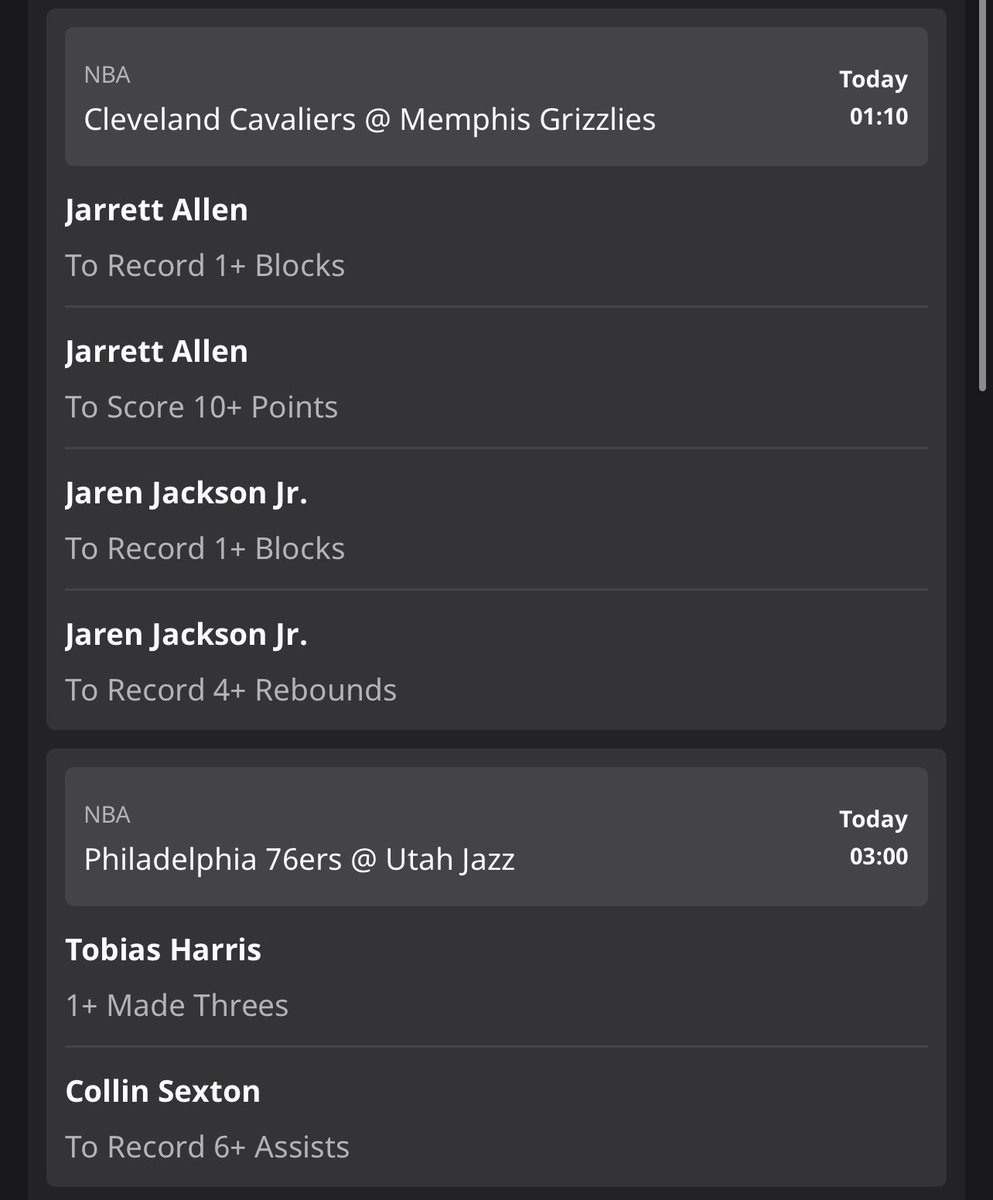 TONIGHTS BET BUILDER🔥🏀

Gone for higher odds tonight due to the lack of games, Sexton also massively overpriced for 6+ assists🤷🏻‍♂️

Let’s get a boom💥💰

#NBA #NBAPicks