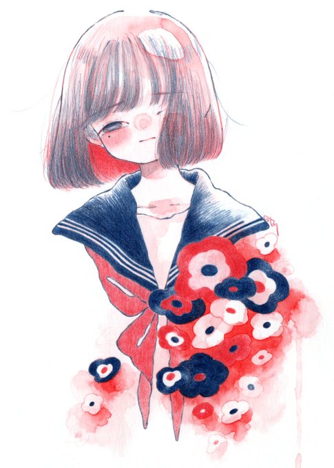 「bangs blue sailor collar」 illustration images(Latest)｜4pages