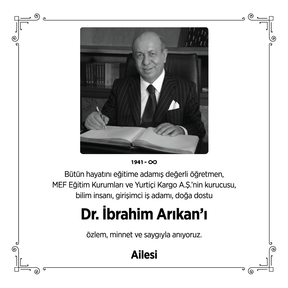 Özlem, minnet ve saygıyla anıyoruz.

#İbrahimArıkan #02Şubat #Öğretmen #Eğitimci #Bilimİnsanı #DoğaDostu #Girişimci