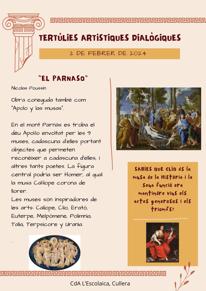 Conèixes les 9 muses? Són inspiradores de les arts i el coneixement i se les relaciona amb Apolo, el dios de la lira. Quina de les 9 t’agrada més?
