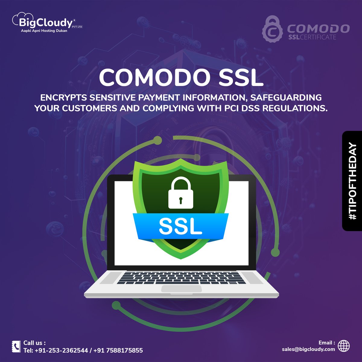 bigcloudypvtltd's tweet image. #TipoftheDay 
Have Heard of 🤔 Comodo SSL? 🔒 It&apos;s your website&apos;s 🌐 secret weapon against hackers &amp;amp; data breaches! 🛡️ Get Comodo SSL and Level up ⏫ your Website&apos;s Security! 👨🏻‍💻

#SSL #ComodoSSL #BigCloudy #WebHosting #sslcertificate #websitesecurity