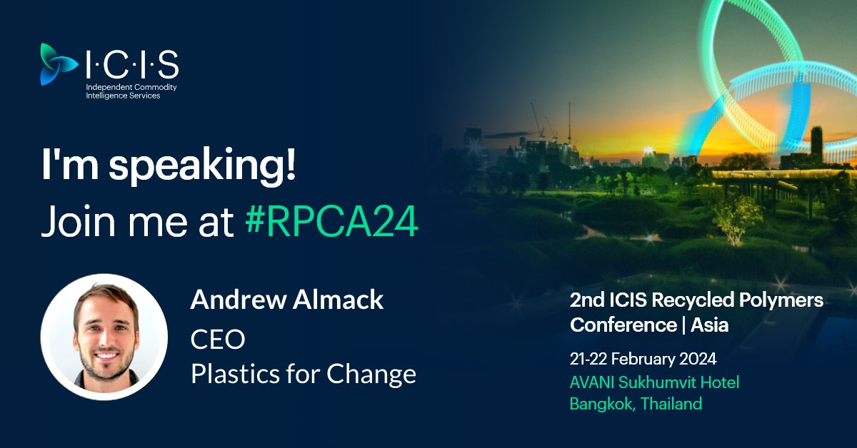 Exciting News! Our CEO, @andrewalmack is all set to serve as the Headline Speaker at the 2nd Recycled Polymers Conference - Asia in Feb'24. Join us in building a sustainable and responsible future. Register here: lnkd.in/eJFWwHuq