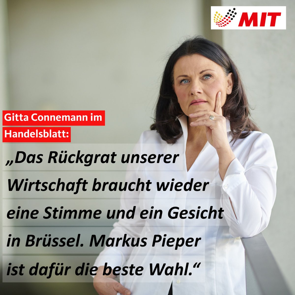 Markus Pieper wird Mittelstandsbeauftragter der EU. Ein Erfolg, findet MIT-Chefin @gitta_connemann im @handelsblatt: 'Das Rückgrat unserer Wirtschaft braucht wieder eine Stimme und ein Gesicht in Brüssel. @markuspiepermep ist dafür die beste Wahl. 👉 handelsblatt.com/politik/intern…