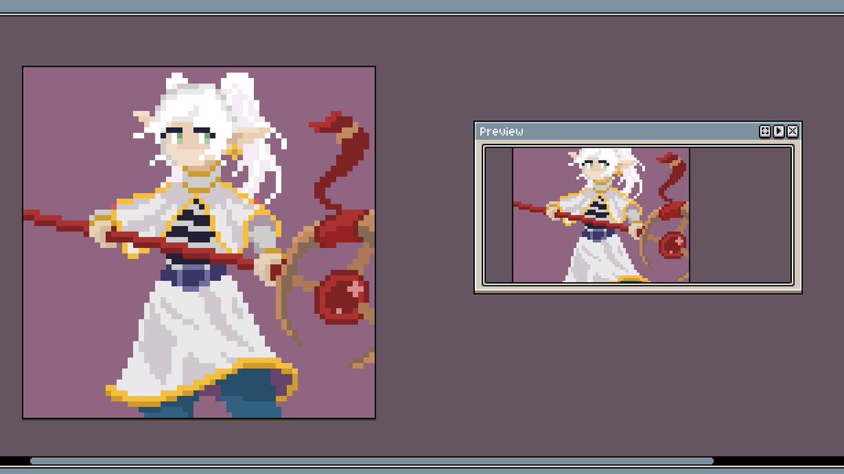 learning #pixelart day 1* with a little bit of #frieren