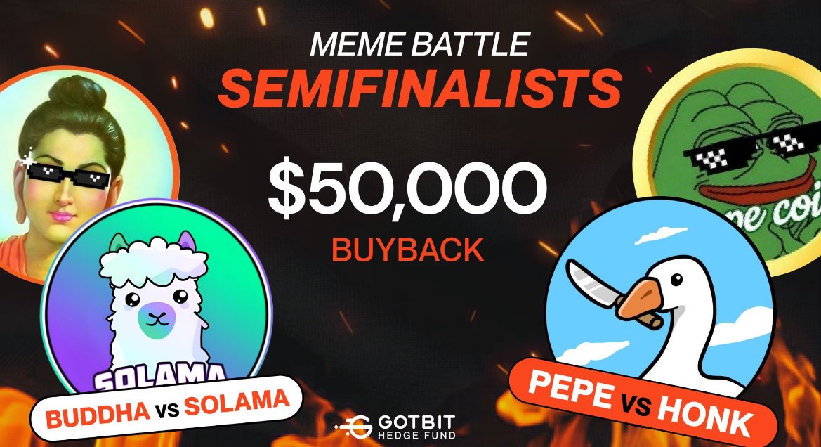 bagnq's tweet photo. @gotbit_io semifinals of the meme battle 2024 to come.
Who are your picks heading into the finals?
It's clear to say. I always have been no matter what. #HONKISH $honk https://t.co/cLA6W30dKG