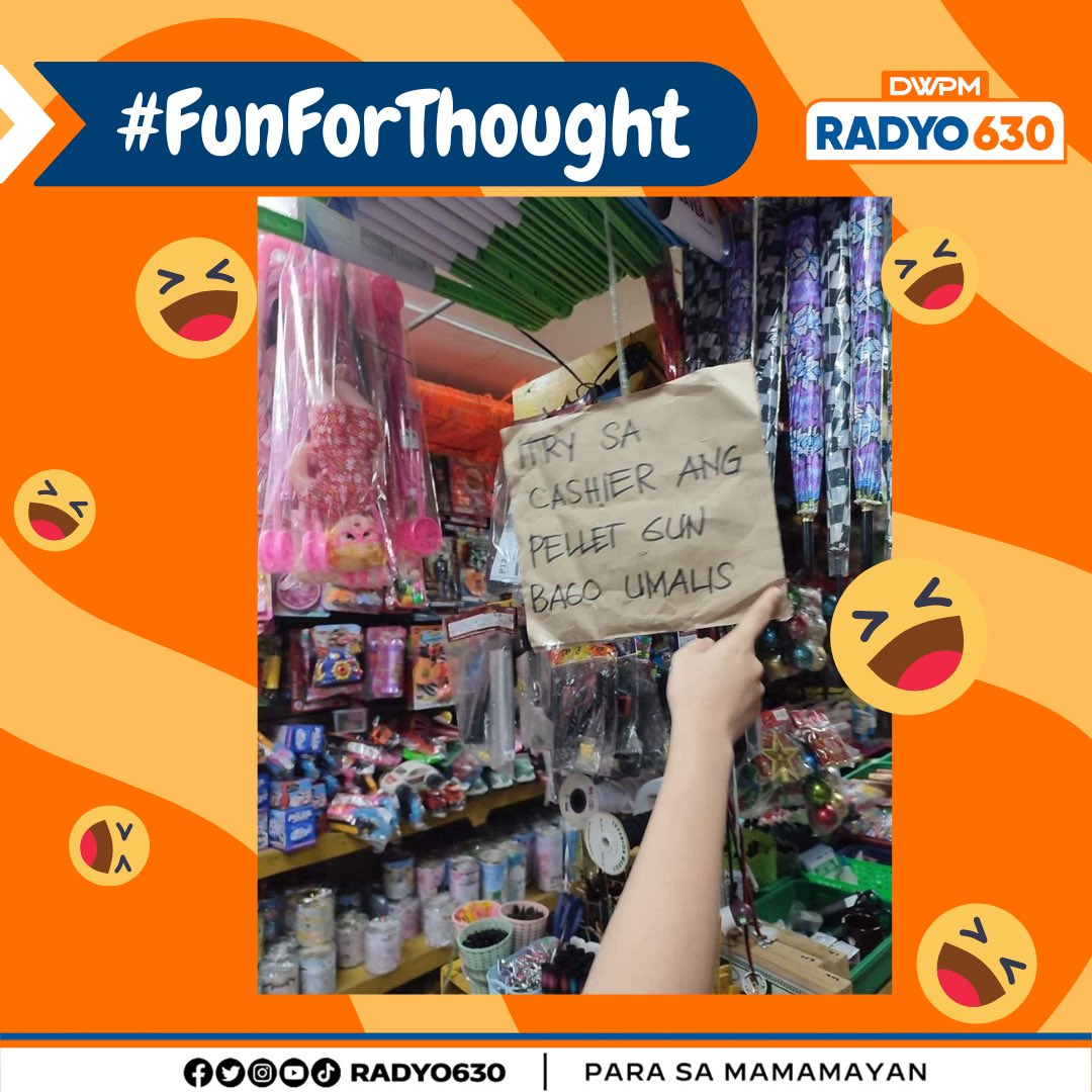 Radyo630's tweet image. SORRY NA LANG ATE! 🤣

Handang masaktan makabenta lang? Mukhang mahirap na ngang kumita ng pera sa panahon ngayon. 🤣

May mga nakakaaliw ka rin bang larawan na nakita sa social media? Share mo naman sa ating comment section! 😁

#FunForThought #Radyo630