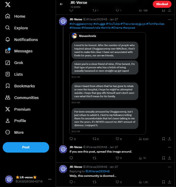 JR202035048716's tweet photo. ...why did this idiot made a fake account of me months ago? Which I just witnessed an hour ago? He even spread a fake screenshot of the chuggaaconroy drama that I honestly know LEAST about. I might be pretty sure he's also a doxxer as well.
#fakeaccount #doxxer #fake #fakeuser https://t.co/Z7pIKafYuY